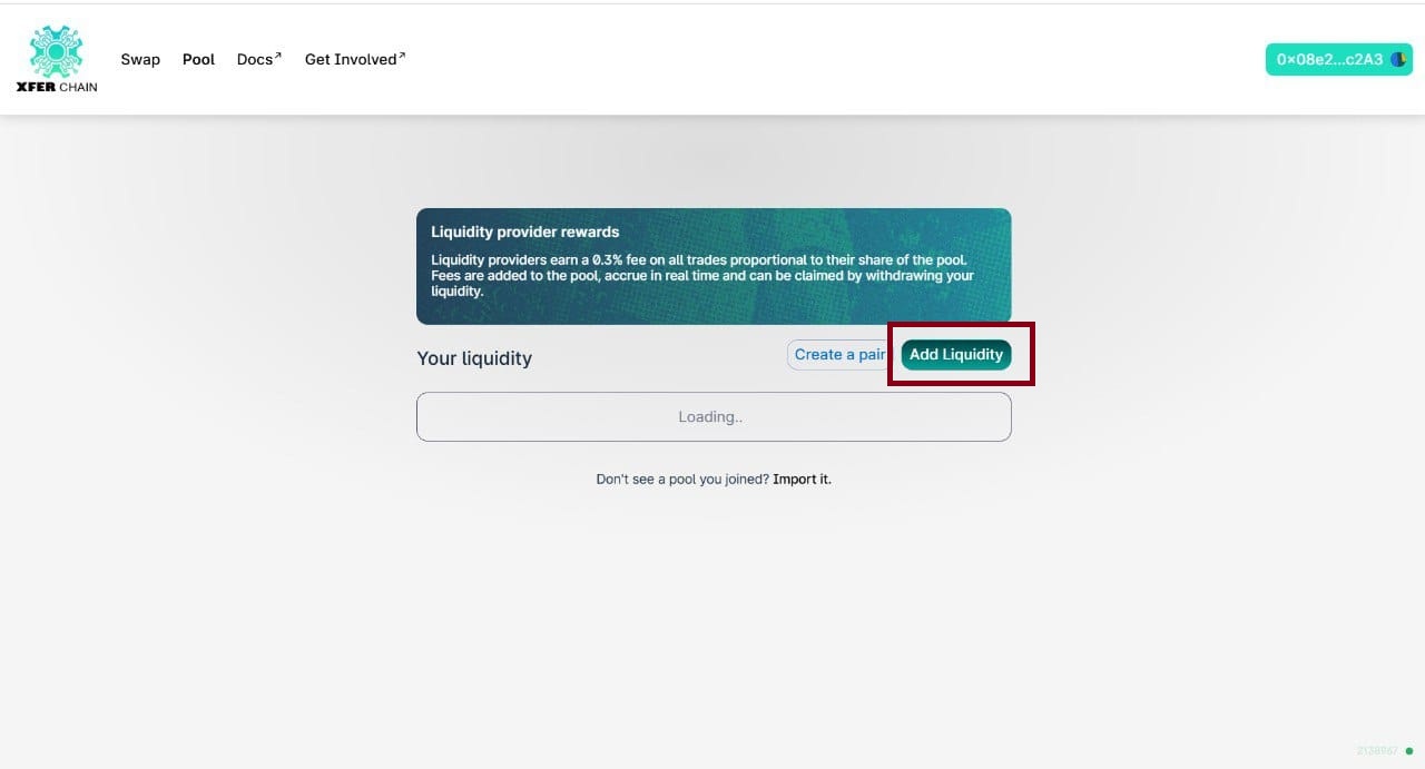 Wallet connection interface