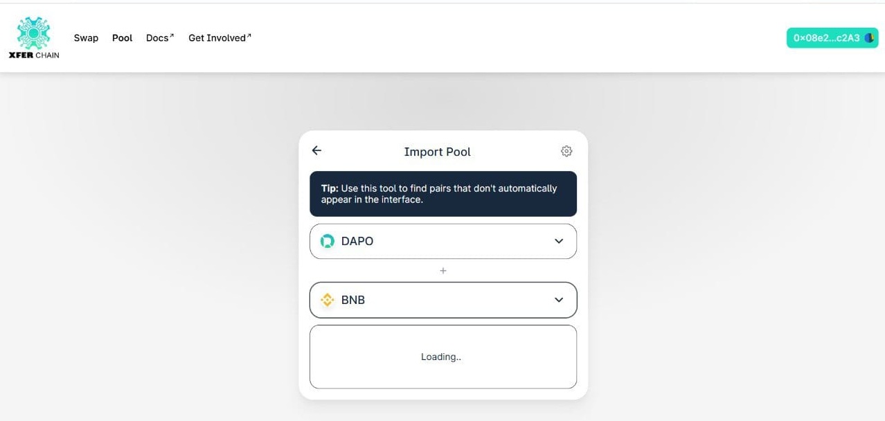 Wallet connection interface